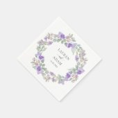 Boho Purple Floral Wreath Wedding Servet (Hoek)