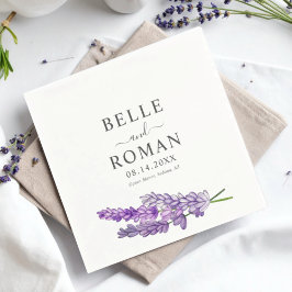 Boho Purple Lavender Watercolor Wedding   Servet