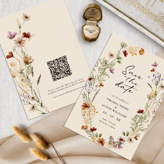 Boho QR Code Bewaar de Datum Save The Date