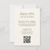 Boho QR Code Dinosaurus Uitkomen Snel Baby shower Kaart (Achterkant)