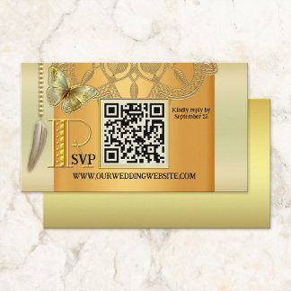 Boho QR Code Dreamweaver Wedding Enclosure Kaart
