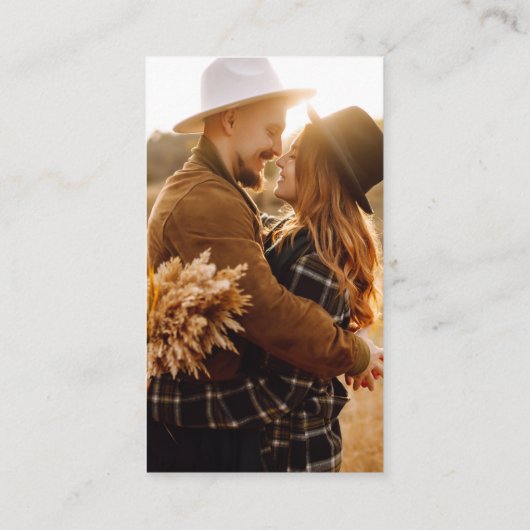 Boho QR Code Minimalistische RSVP Bruiloft Website Informatiekaartje (Achterkant)