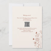 Boho QR-code terracotta wilde bloem bruiloft 2 in  Kaart (Achterkant)