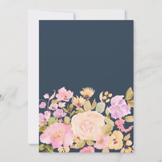 Boho QR Pastel Roze perzik Bloemen Vrijgezellenfee Kaart (Achterkant)