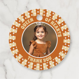 Boho Queen of Hearts Verjaardagsfeest Foto Bedankjes Labels