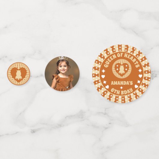 Boho Queen of Hearts Verjaardagsfeest Foto Confetti (Voorkanten)