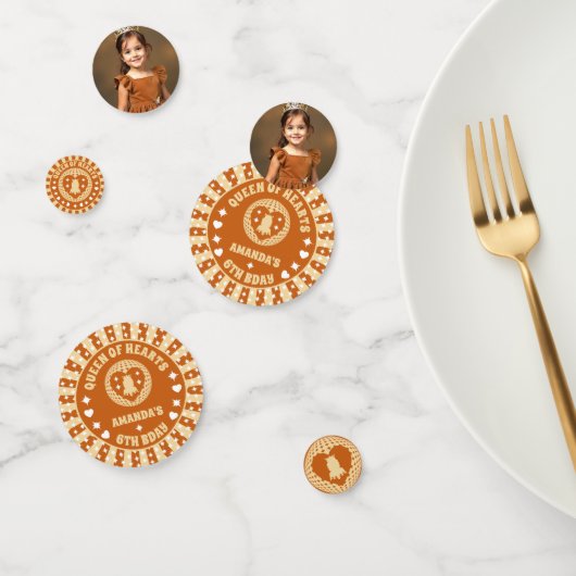 Boho Queen of Hearts Verjaardagsfeest Foto Confetti (Groep)