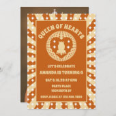 Boho Queen of Hearts Verjaardagsfeest Foto Kaart (Voorkant / Achterkant)