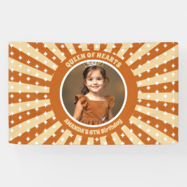 Boho Queen of Hearts Verjaardagsfeest Foto Spandoek