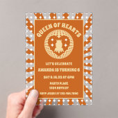 Boho Queen of Hearts verjaardagsfeestje Acryl Uitnodigingen (Insitu (Draagbaar))