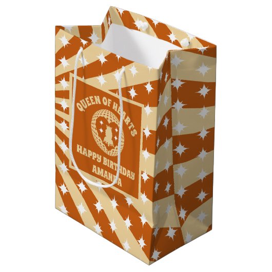 Boho Queen of Hearts verjaardagsfeestje Medium Cadeauzakje (Voorkant Gekanteld)