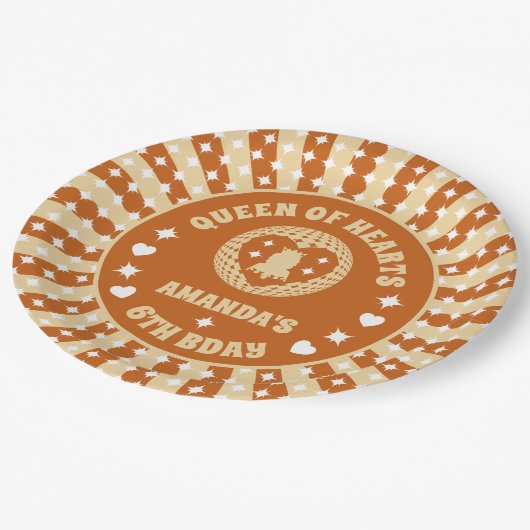 Boho Queen of Hearts verjaardagsfeestje Papieren Bordje (Gekanteld)