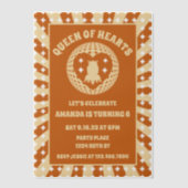 Boho Queen of Hearts verjaardagsfeestje Vellum Uitnodigingen (Voorkant)