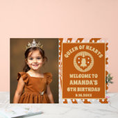 Boho Queen of Hearts Verjaardagsfoto Welkom Acryl Bord (Huwelijk)