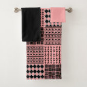 Boho Quilt Bath Towel Set Bad Handdoek (Insitu)