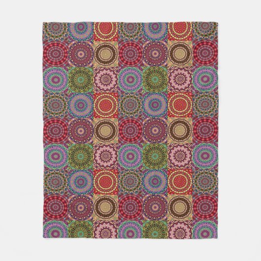 Boho Quilt Blanket Fleece Deken (Voorkant)