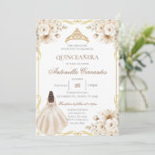 Boho Quinceanera Invitation Kaart (Staand voorkant)