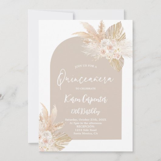 Boho Quinceanera Kaart (Voorkant)