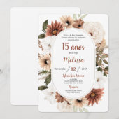 Boho Quinceañera Kaart (Voorkant / Achterkant)