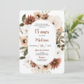 Boho Quinceañera Kaart (Staand voorkant)