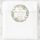 Boho Quinceañera Sage Groen Bloemen Pampas Grass Ronde Sticker (Tas)