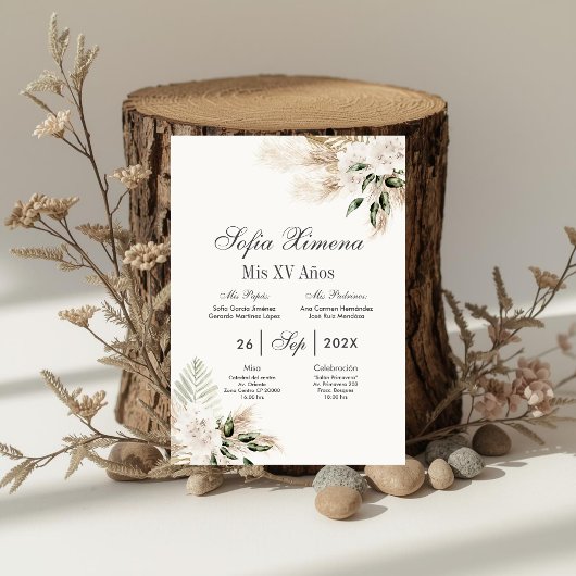 Boho Quinceanera Spaans Kaart