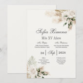 Boho Quinceanera Spaans Kaart (Voorkant / Achterkant)