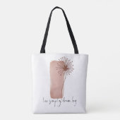Boho Quote Live Simply Dream Grote Eenvoudige Bloe Tote Bag (Achterkant)