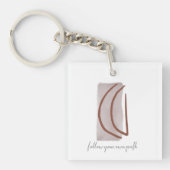 Boho Quote Volg je eigen pad Abstracte lijnen Sleutelhanger (voorkant)