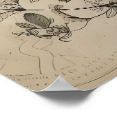 Boho Rabbit Bunny Flower Print, Rustic Hare Poster (Hoek)