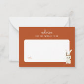 Boho Rabbit Navajo Baby shower Ouderschap Advies Notitiekaartje (Voorkant)