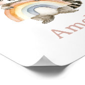 Boho Raccoon en Rainbow Baby naam kwekerij kunst Poster (Hoek)