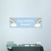 Boho Rainbow 1st Birthday Party Blue Boy Kinder Spandoek (Beurs)