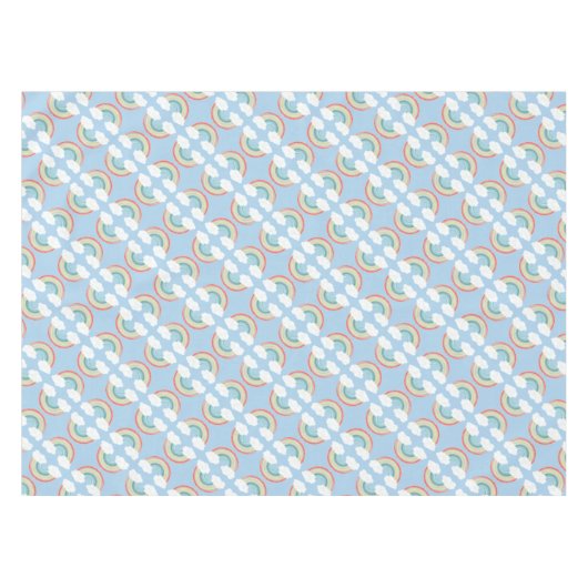 Boho Rainbow 1st Birthday Party Blue Boy Kinder Tafelkleed (Voorkant (Horizontaal))