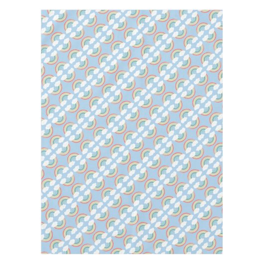 Boho Rainbow 1st Birthday Party Blue Boy Kinder Tafelkleed (Voorkant)