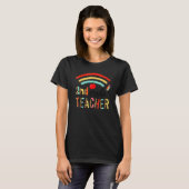 Boho Rainbow 2nd Grade Teacher Squad Terug naar sc T-shirt (Voorkant volledig)