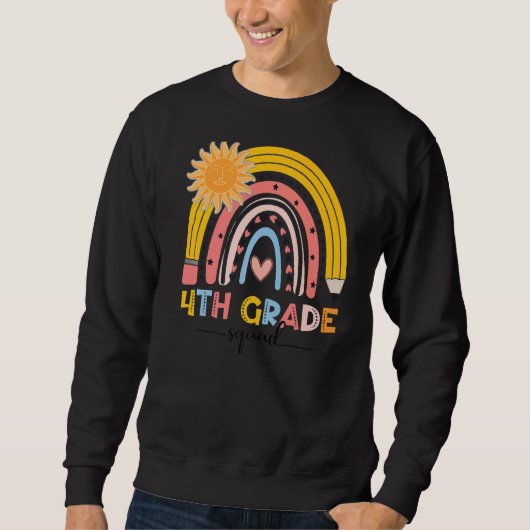 Boho Rainbow 4e Grade Squad leraar 1e dag Trui (Voorkant)