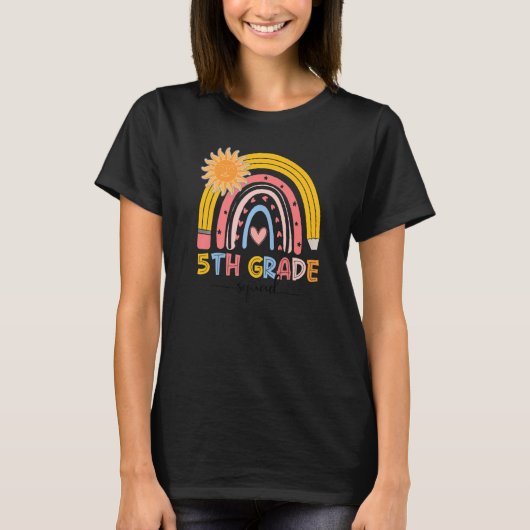 Boho Rainbow 5e Grade Squad leraar 1e dag T-shirt (Voorkant)