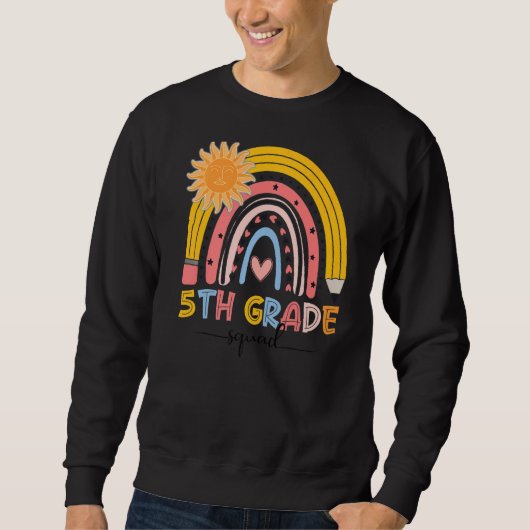 Boho Rainbow 5e Grade Squad leraar 1e dag Trui (Voorkant)