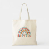 Boho Rainbow 5th Grade Tribe Teacher Squad Aangepa Tote Bag (Achterkant)