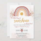 Boho Rainbow A Little Ray of Sunshine Baby shower Kaart (Voorkant)