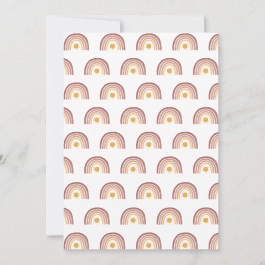 Boho Rainbow A Little Ray of Sunshine Baby shower Kaart (Achterkant)