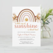 Boho Rainbow A Little Ray of Sunshine Baby shower Kaart (Staand voorkant)