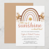 Boho Rainbow A Little Ray of Sunshine Baby shower Kaart (Voorkant / Achterkant)