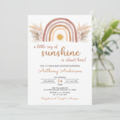 Boho Rainbow A Little Ray of Sunshine Baby shower Kaart (Staand voorkant)
