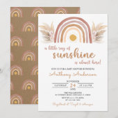 Boho Rainbow A Little Ray of Sunshine Baby shower Kaart (Voorkant / Achterkant)