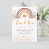 Boho Rainbow A Little Ray of Sunshine Bedankkaart (Staand voorkant)
