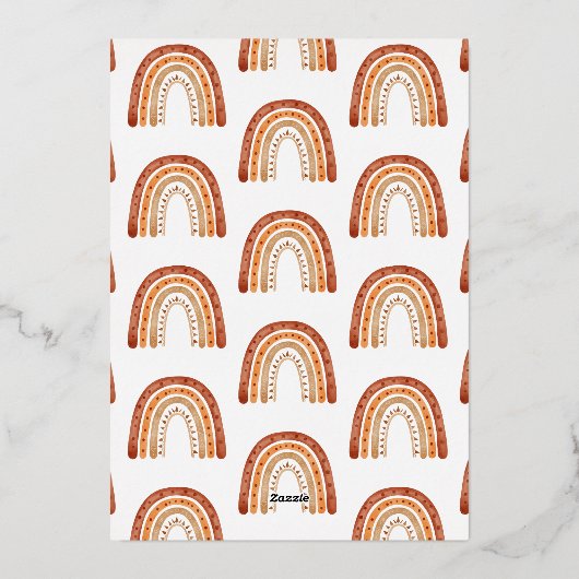 Boho Rainbow Aangepaste Verjaardagsfeest Folie Uit Folie Uitnodiging (Achterkant)