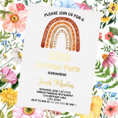 Boho Rainbow Aangepaste Verjaardagsfeest Folie Uit Folie Uitnodiging
