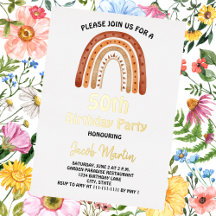 Boho Rainbow Aangepaste Verjaardagsfeest Folie Uit